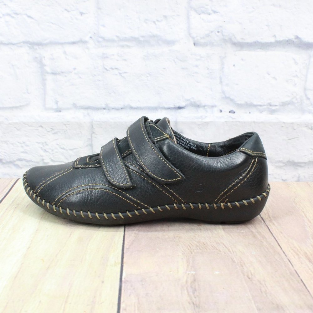 BORN Women's Othello Black Leather 2 Strap Comfort Shoe Size 6 M